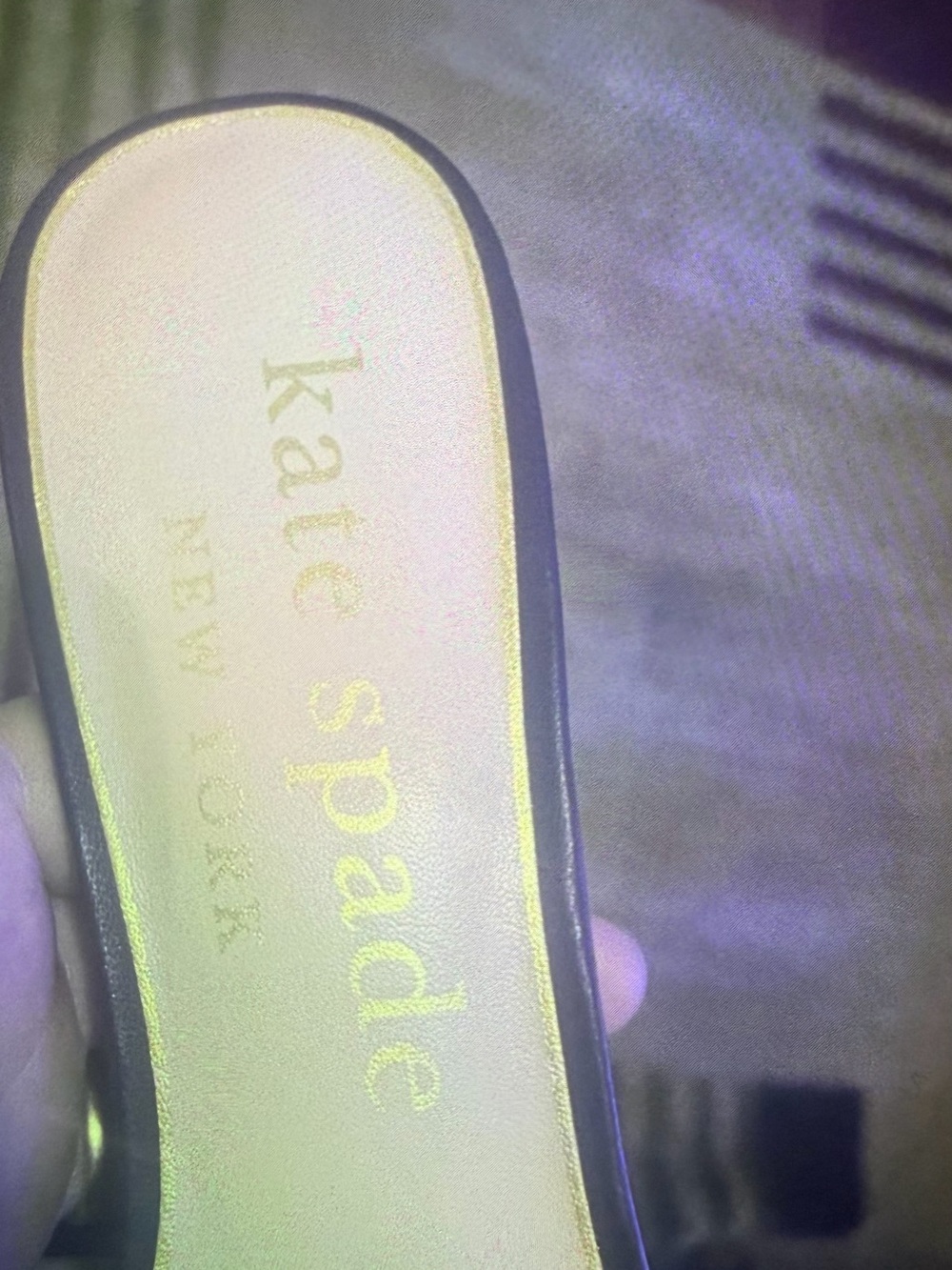 kate spade Royal Blue Floral Appliqué Block Heel Mules - Picture 2 of 3
